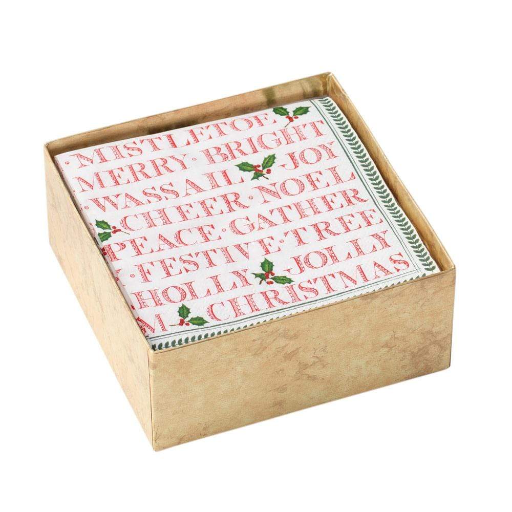 Caspari Cocktail Napkin Yuletide