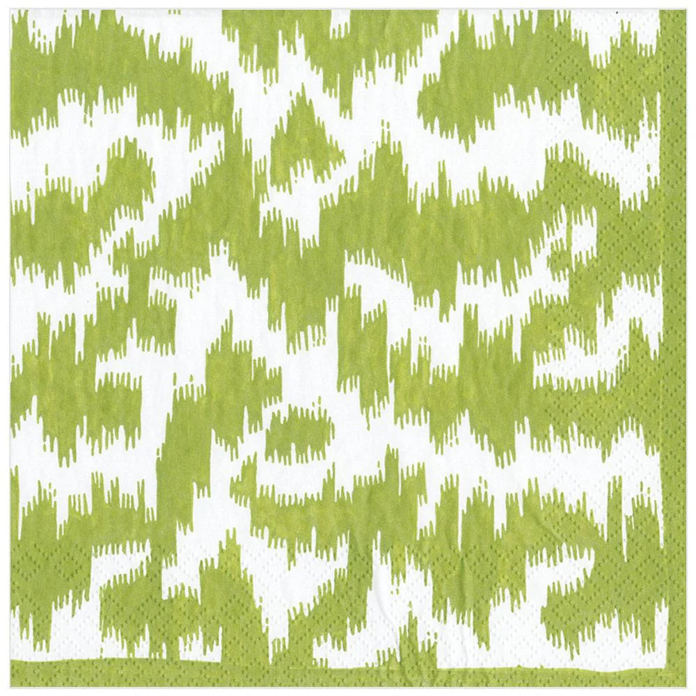 Caspari Cocktail Napkin Green Modern Moire