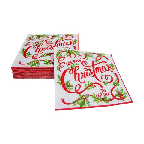 Caspari Merry Christmas To You Cocktail Napkin