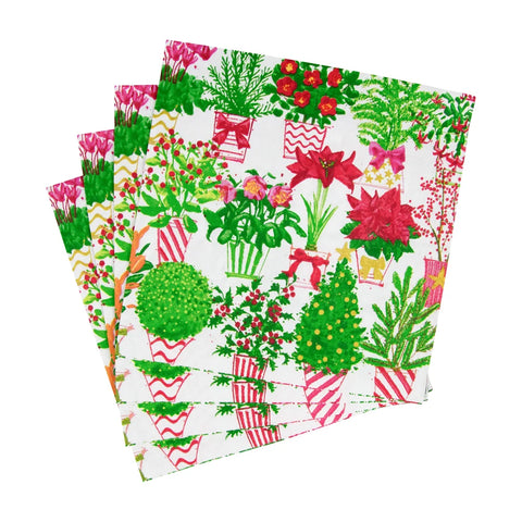 Caspari Christmas Flower Market Luncheon Napkin