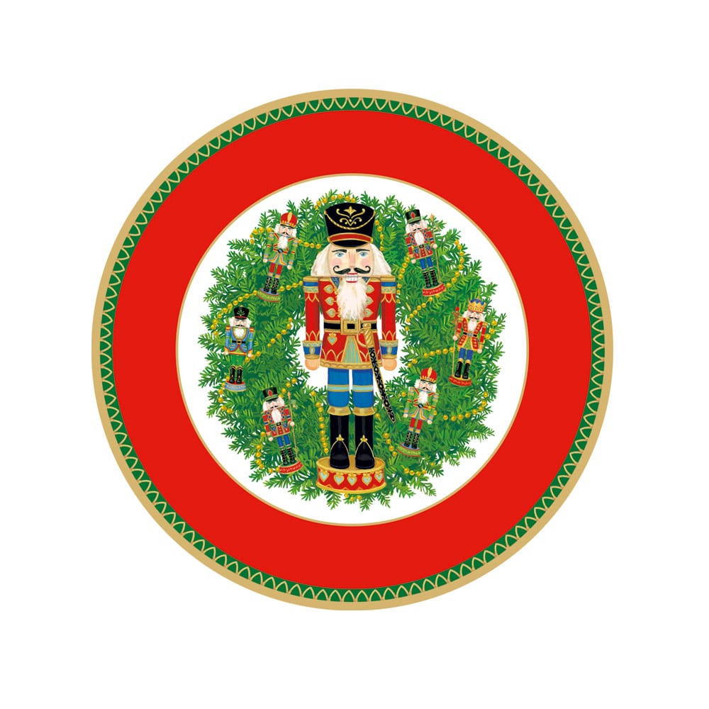 Caspari Nutcracker Wreath Paper Plates