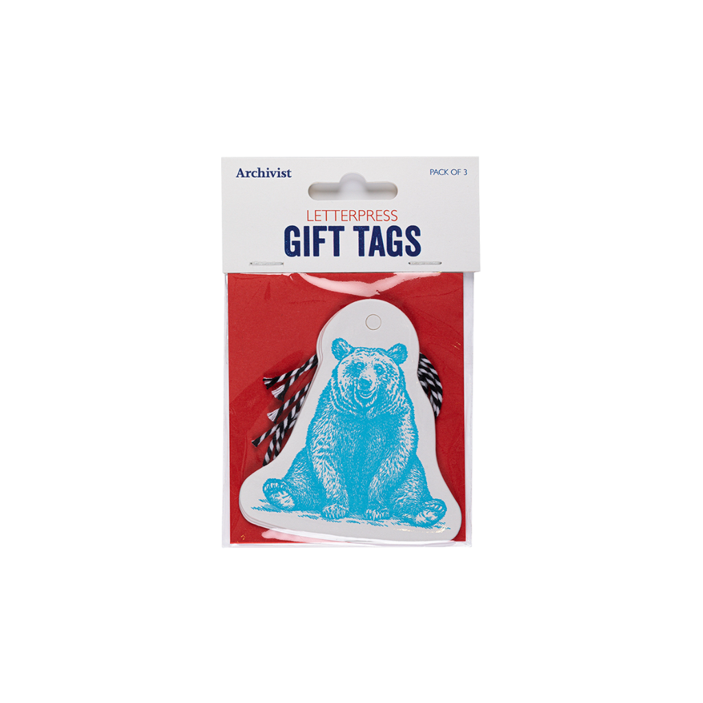 Archivist Gift Tag Pack of 3 - Bear