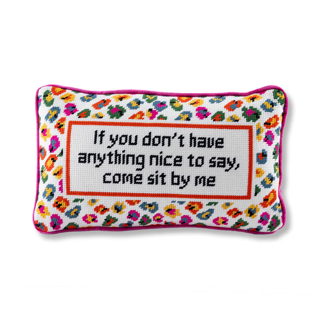 Furbish Come Sit By Me Needlepoint Pillow