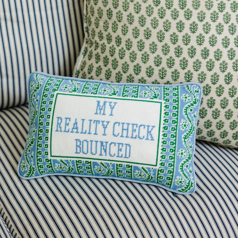 Furbish Reality Check Needlepoint Pillow