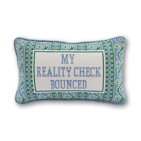 Furbish Reality Check Needlepoint Pillow