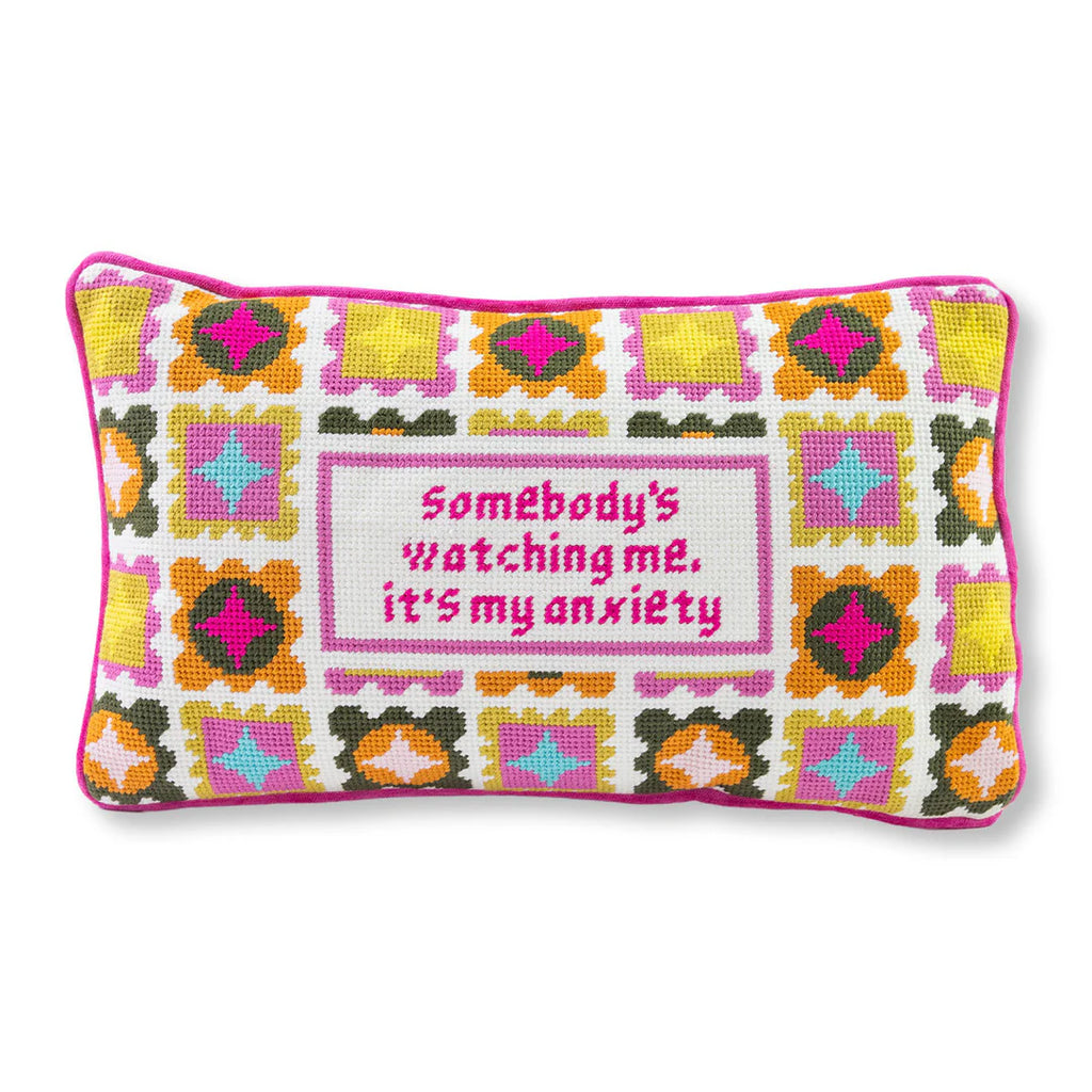 Furbish Watching Me Needlepoint Pillow