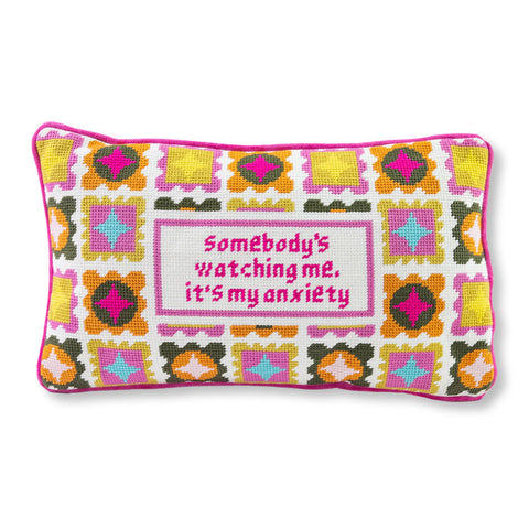 Furbish Watching Me Needlepoint Pillow