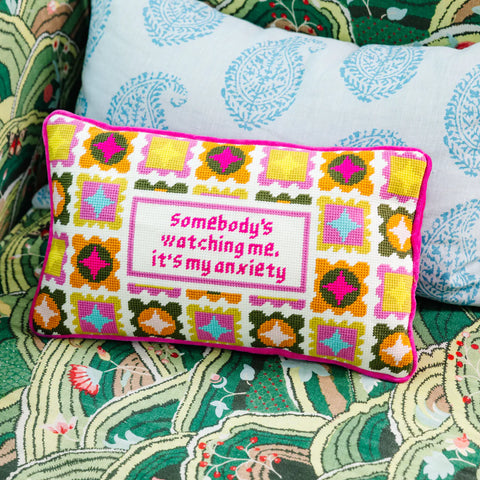 Furbish Watching Me Needlepoint Pillow