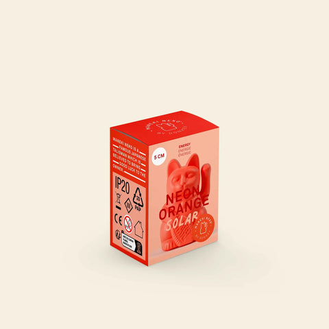 Donkey Lucky Cat Mini Solar Neon Orange