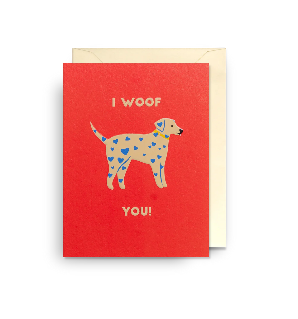 Naomi Wilkinson Spotted Dog I Woof You Mini Card