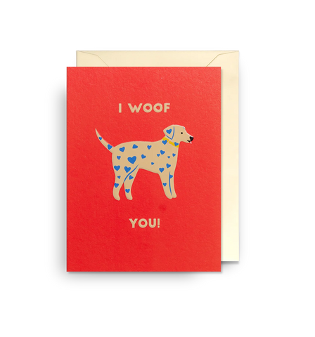 Naomi Wilkinson Spotted Dog I Woof You Mini Card