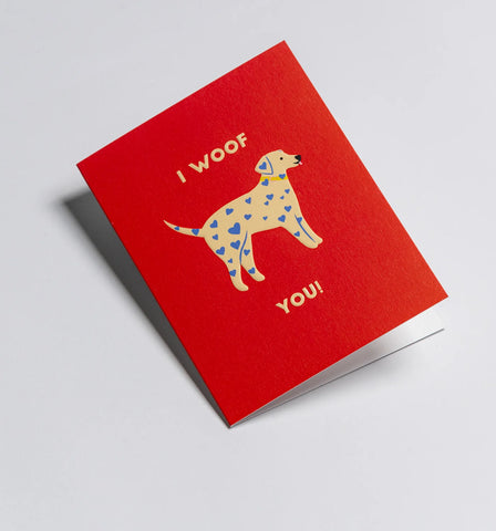 Naomi Wilkinson Spotted Dog I Woof You Mini Card