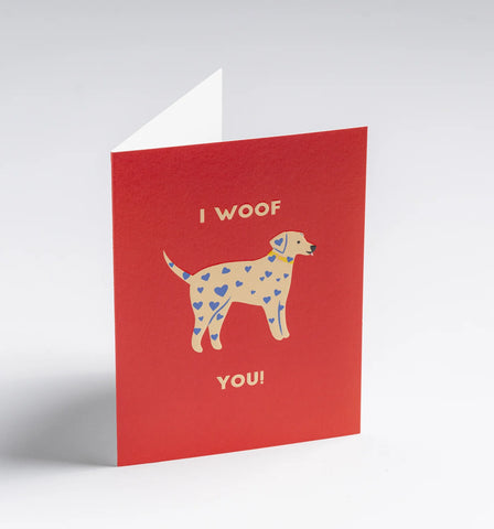 Naomi Wilkinson Spotted Dog I Woof You Mini Card