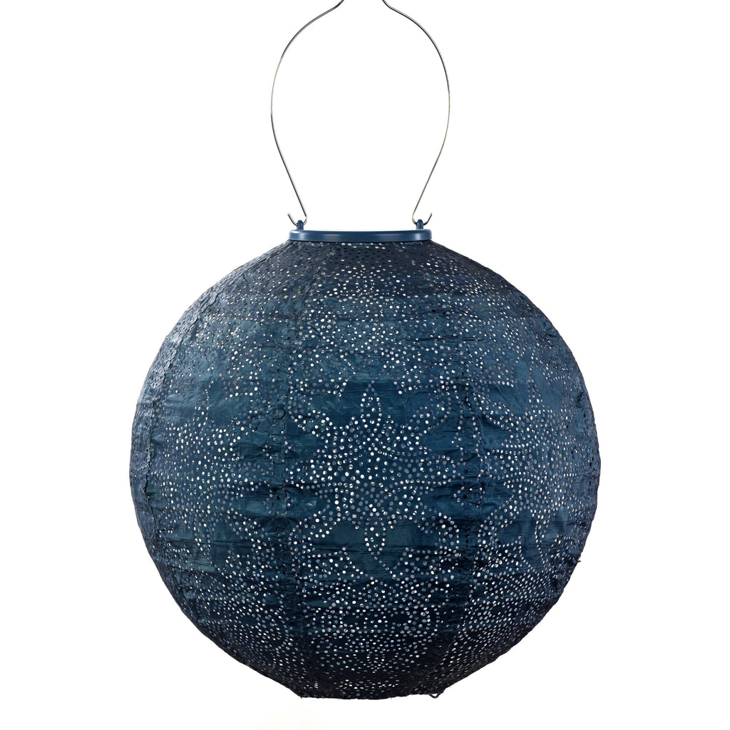 Lumiz Marrakesh Petrol Round LED Solar Lantern