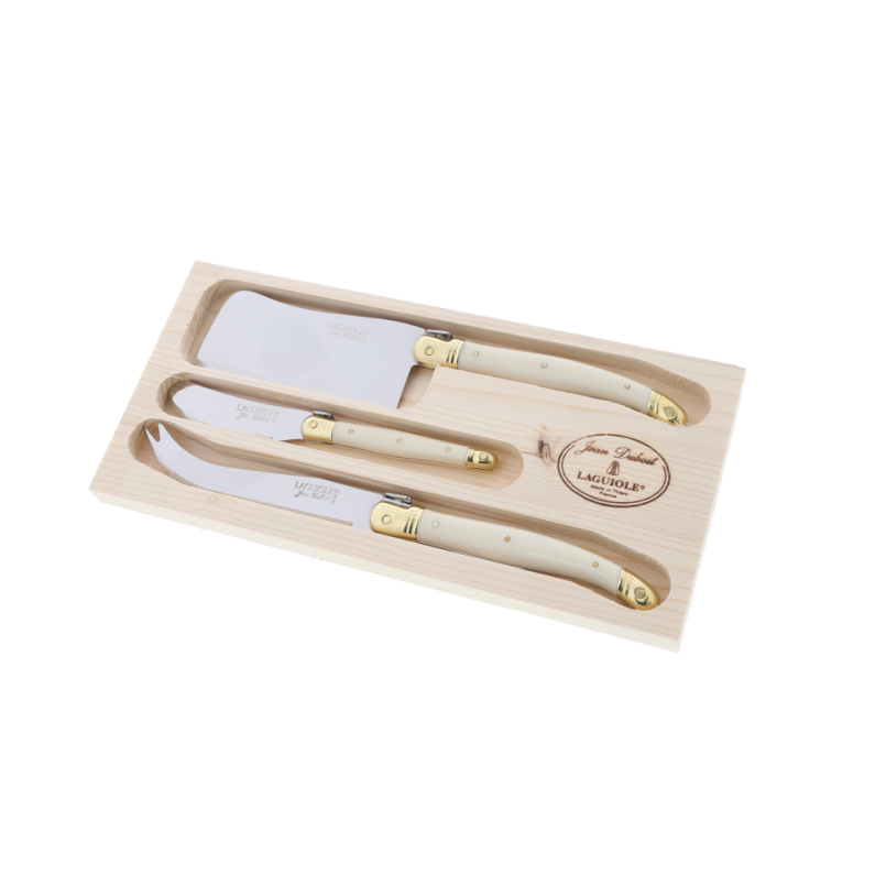 Laguiole Jean Dubost Cheese Knives (Set of 3) (Cleaver, Spreader, Cheese Knife)