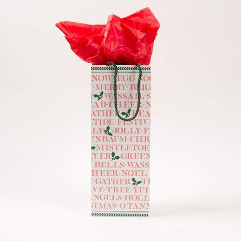 Caspari Yuletide Cheer Bottle Bag