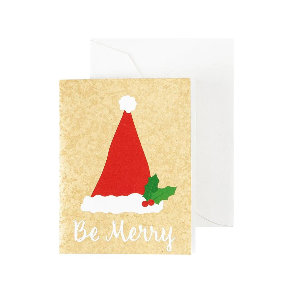 Caspari Be Merry Foil Christmas Cards (Set of 4)
