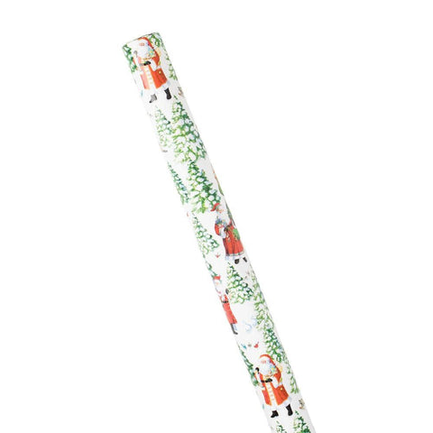 Caspari Woodland Santa Roll Wrap