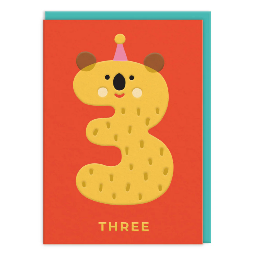Age 3 Koala Birthday Card