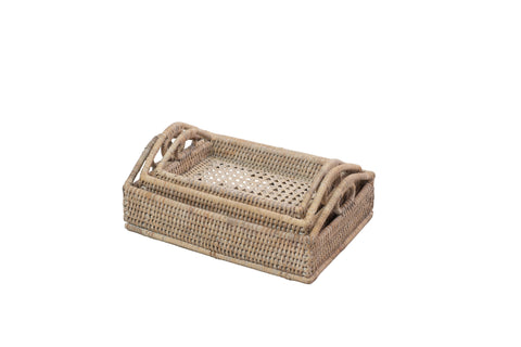 Rattan Salt&Pepper Tray with Handles
