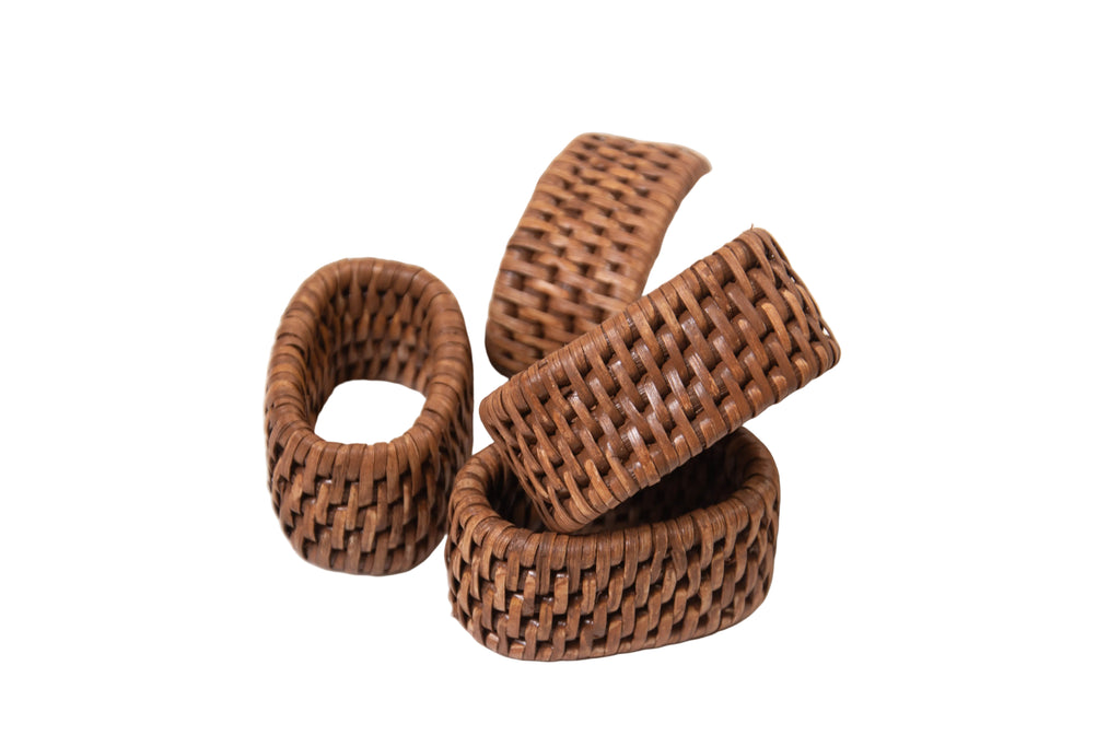 Rattan Oval Napkin Ring Set of 6