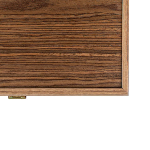 Manopoulos Handcrafted Walnut with Blue Oak Backgammon Set with Walnut & Oak Points with Side Racks 48x30cm
