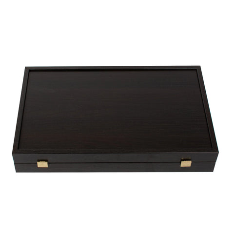 Manopoulos - Handcrafted Wenge Replica Wood Backgammon Set with Walnut & Oak Points with Side Racks 48x30cm
