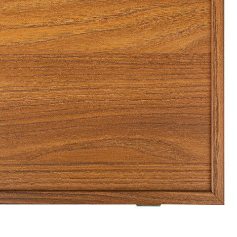 Manopoulos - Handcrafted Walnut Replica Wood Backgammon Set with Black & Oak Points with Side Racks 38x23cm