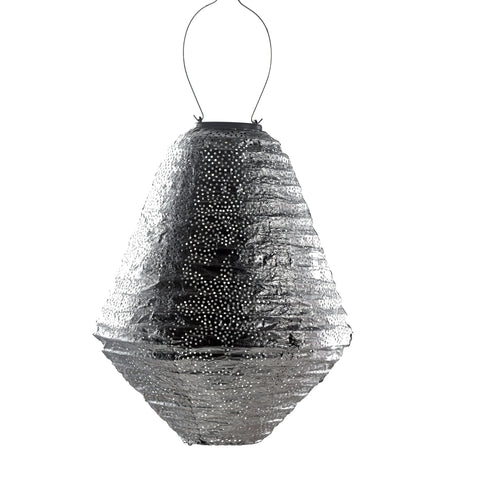 Lumiz Marrakesh Silver Can LED Solar Lantern