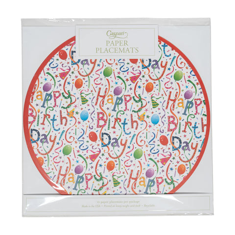 Caspari Happy Birthday Paper Placemats