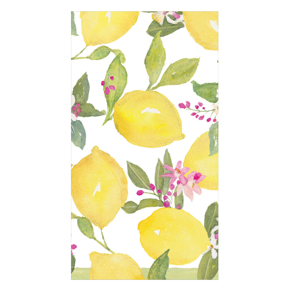 Caspari Limoncello Green Guest Towel