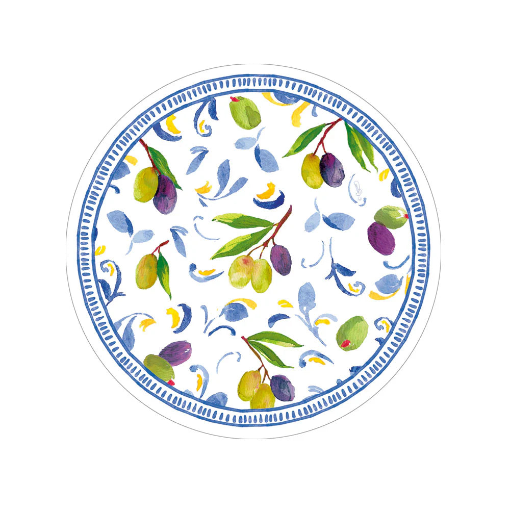 Caspari Mediterranean Blue Salad/Dessert Plates