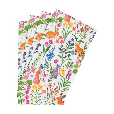 Caspari Bunny Field Guest Towel