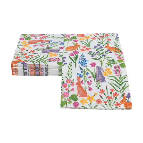 Caspari Bunny Field Guest Towel