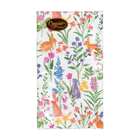 Caspari Bunny Field Guest Towel