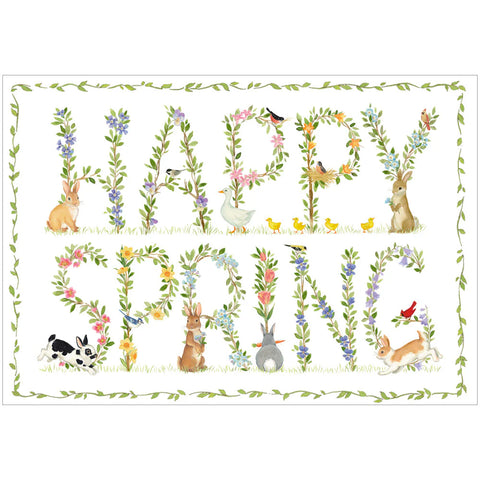 Caspari Happy Spring Animals Easter Greeting Card