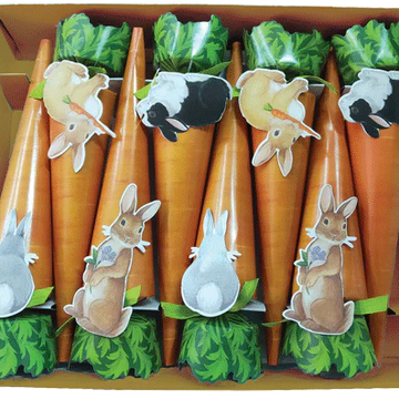 Caspari Bunnies and Carrots Luxury Cone Crackers