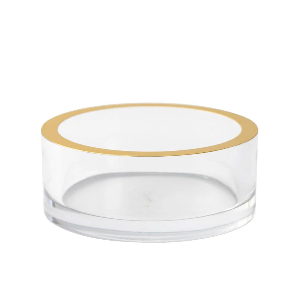 Caspari Clear with Gold Rim Wine Coaster