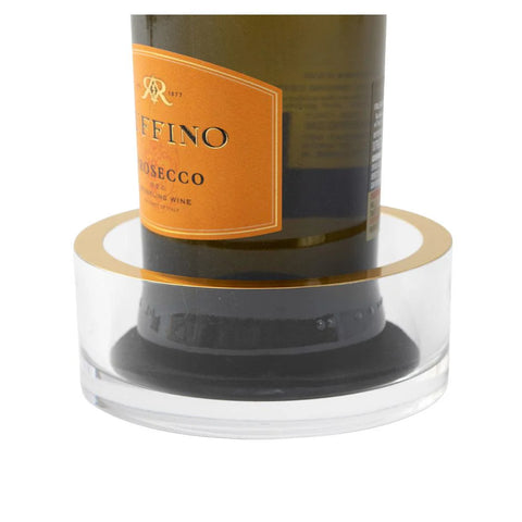 Caspari Clear with Gold Rim Wine Coaster