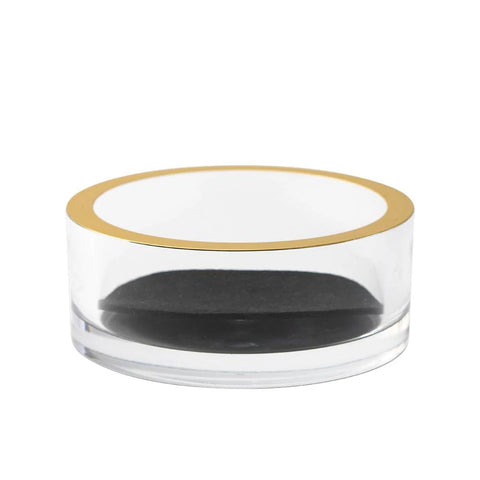Caspari Clear with Gold Rim Wine Coaster