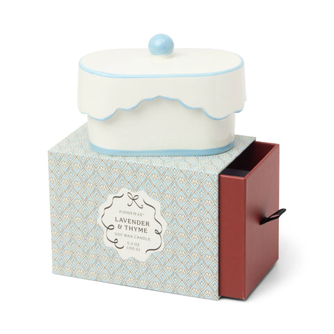 Paddywax Chérie Blue Ceramic Dish Candle (Lavender & Thyme)