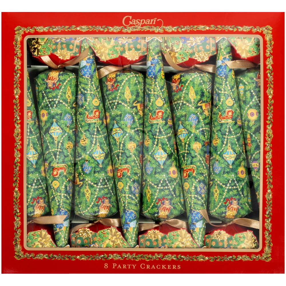 Caspari Christmas Tree 12-inch Celebration Crackers (Box of 8)