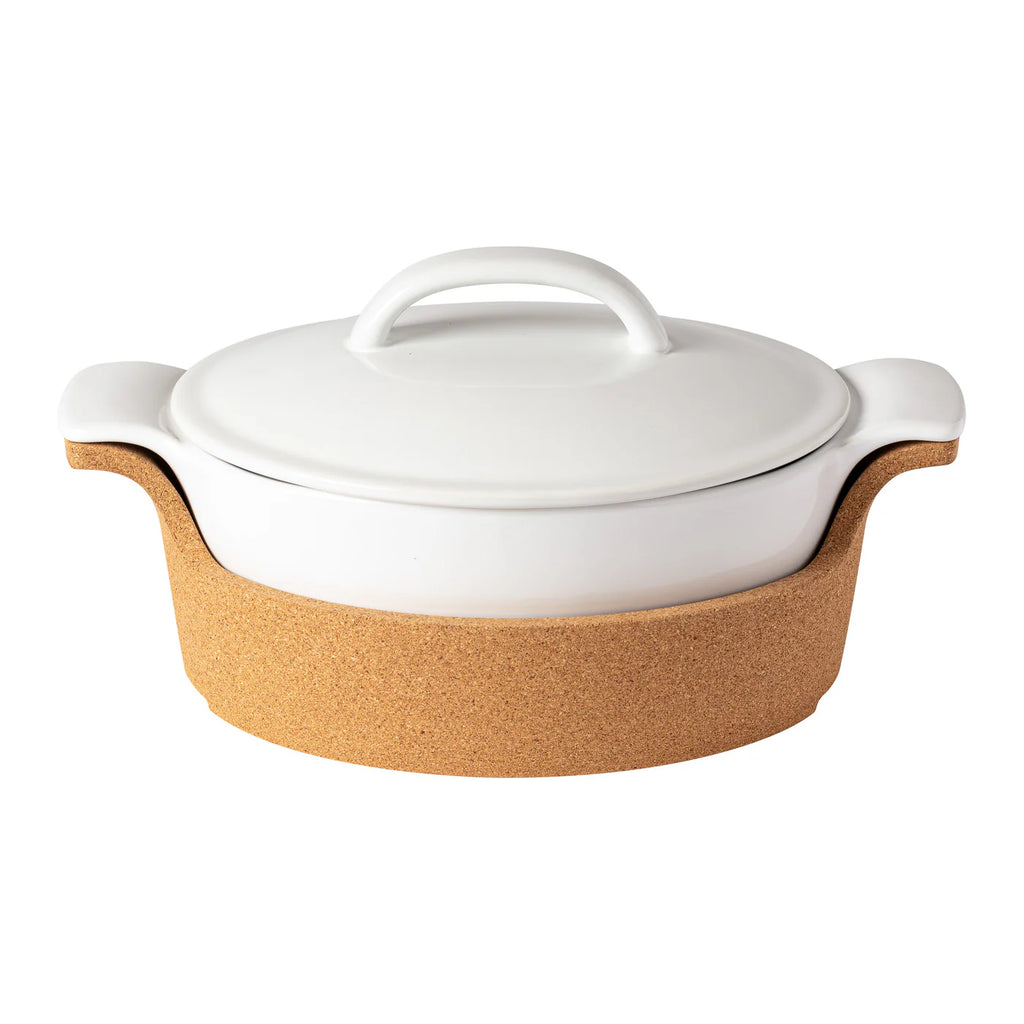 Casafina Ensemble Gift Oval Covered Casserole with Cork Tray 1.93l