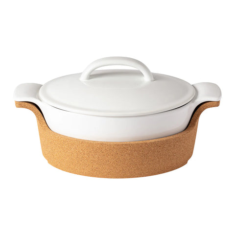 Casafina Ensemble Gift Oval Covered Casserole with Cork Tray 1.93l