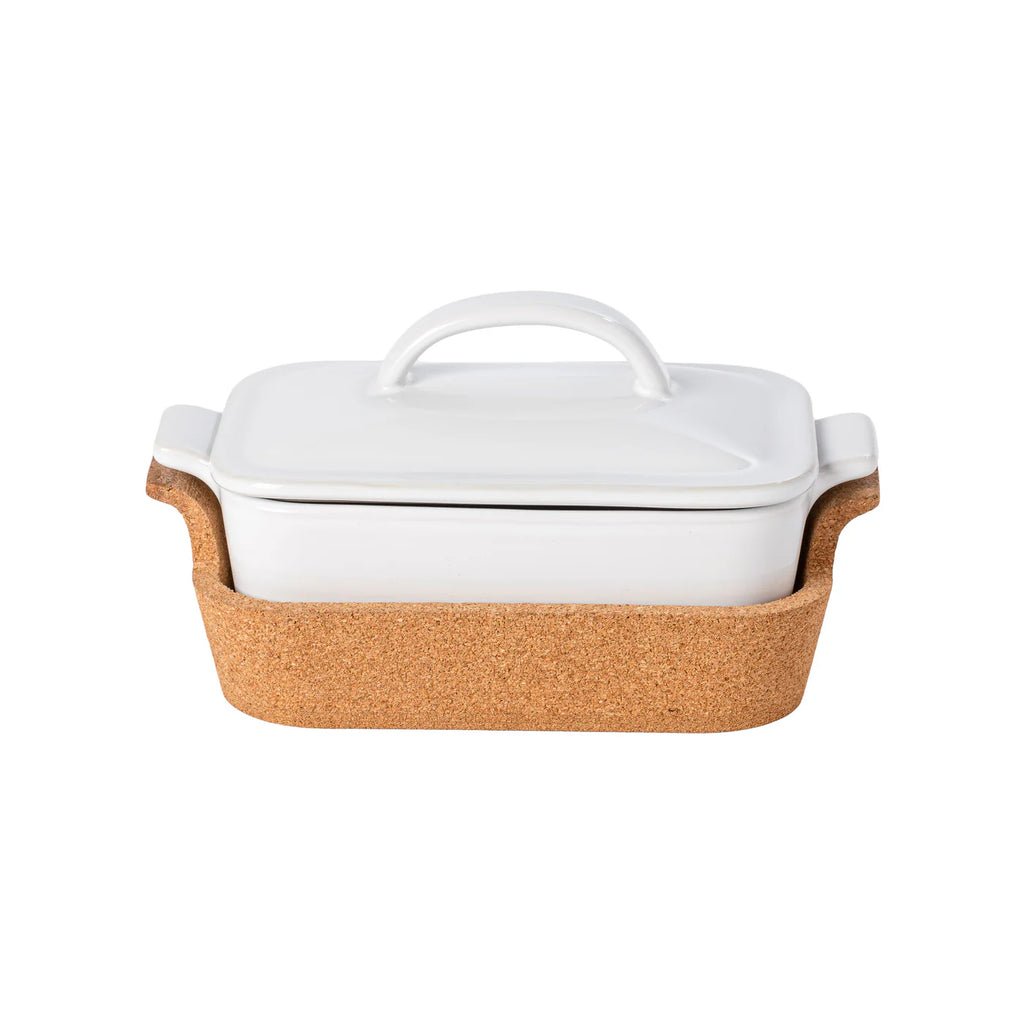 Casafina Ensemble Gift Rectangular Covered Casserole with Cork Tray 870ml
