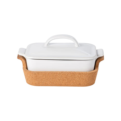 Casafina Ensemble Gift Rectangular Covered Casserole with Cork Tray 870ml