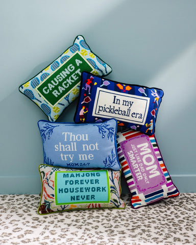 Furbish Try Me Needlepoint Pillow