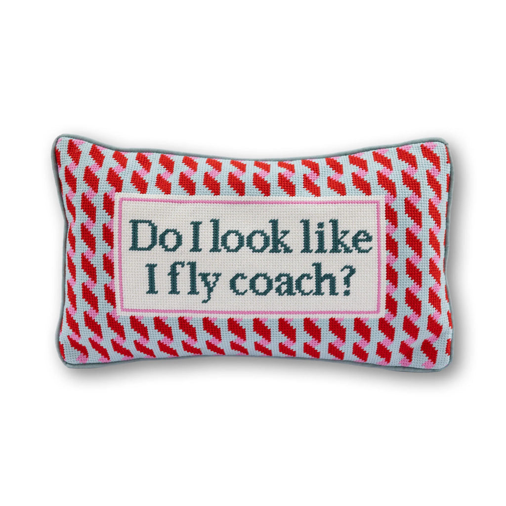 Furbish Fly Coach Needlepoint Pillow