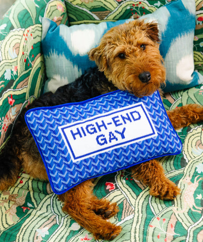 Furbish High End Gay Needlepoint Pillow