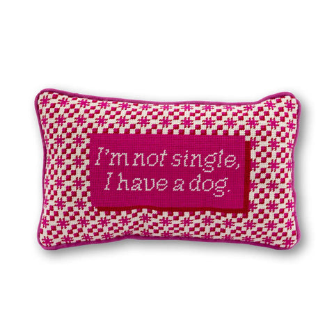 Furbish Single Dog Needlepoint Pillow